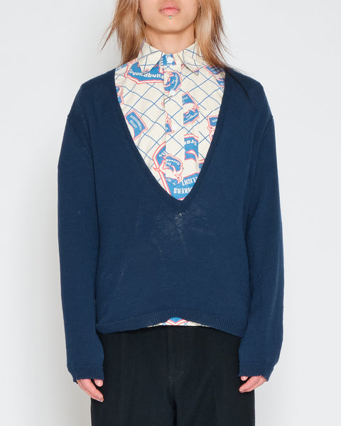 COMME des GARÇONS HOMME PLUS deep plunge v-neck knit