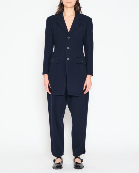 Yohji Yamamoto elongated front suit