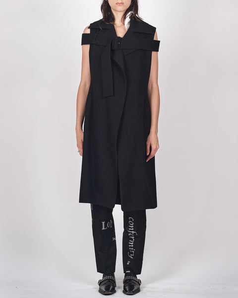 Yohji Yamamoto sleeveless belted coat