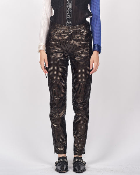 İssey Miyake perforated zip pants