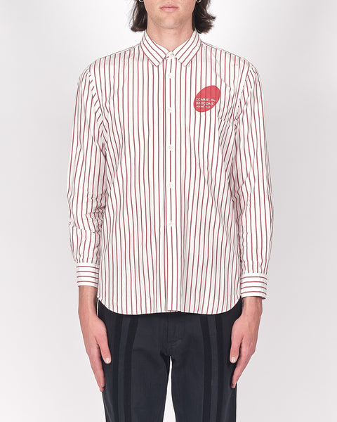 COMME des GARÇONS HOMME PLUS striped oval logo shirt