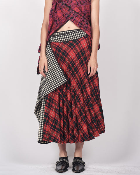 COMME des GARÇONS tartan wrap around kilt