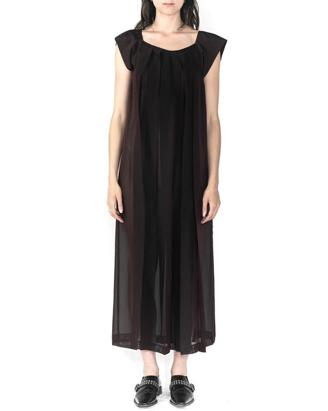 Yohji Yamamoto sheer box pleat dress