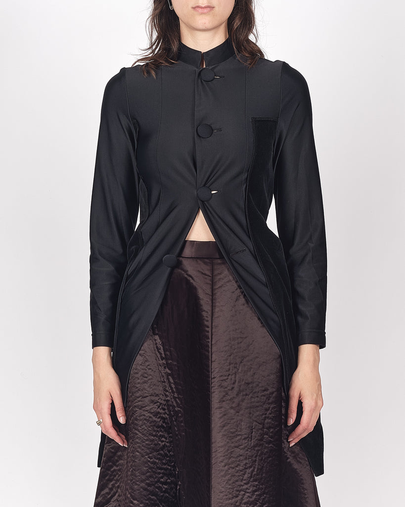 COMME des GARÇONS asymmetric fitted long eastern jacket
