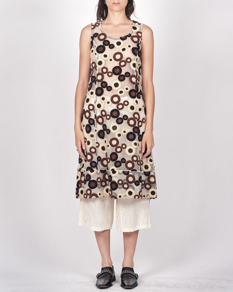COMME des GARÇONS tricot circle embroidered sheer dress
