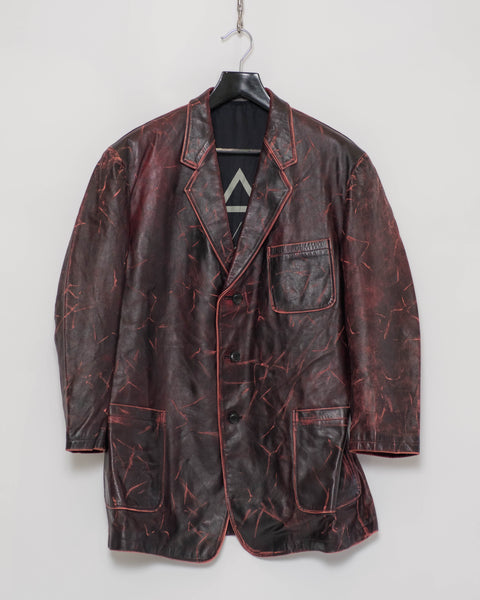 Yohji Yamamoto Pour Homme cat scratch leather jacket