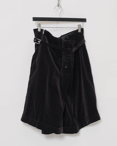 COMME des GARÇONS twisted velvet shorts