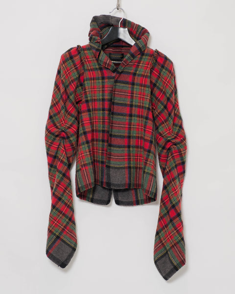 COMME des GARÇONS tartan scarf sleeve top