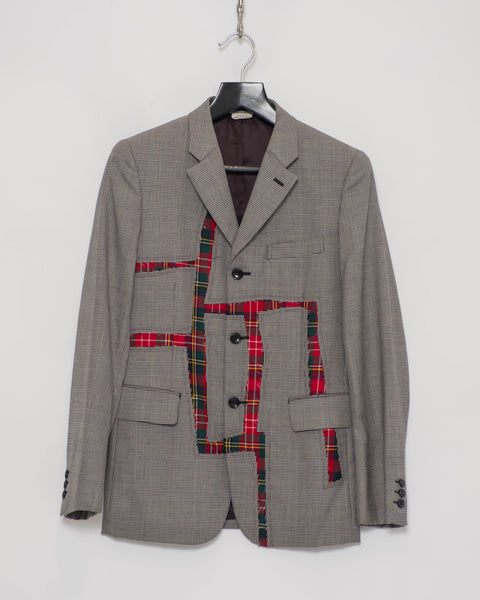 COMME des GARÇONS HOMME PLUS scarred tartan jacket