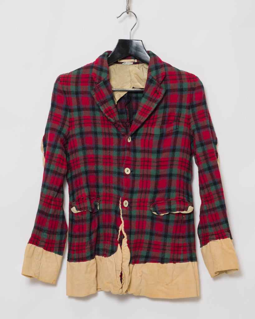 COMME des GARÇONS Homme Plus Evergreen tartan boiled wool jacket ...