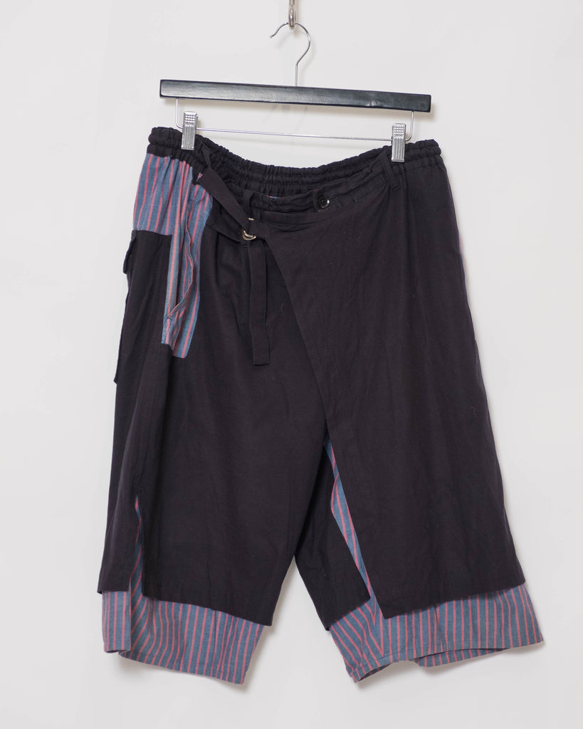 YOHJI YAMAMOTO Pour Homme striped apron shorts
