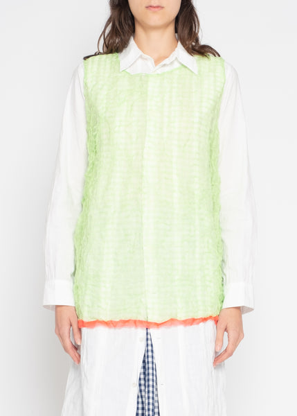 Issey Miyake picnic crinkle top