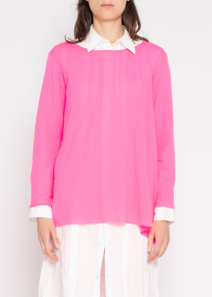 Yohji Yamamoto hot pink slit top
