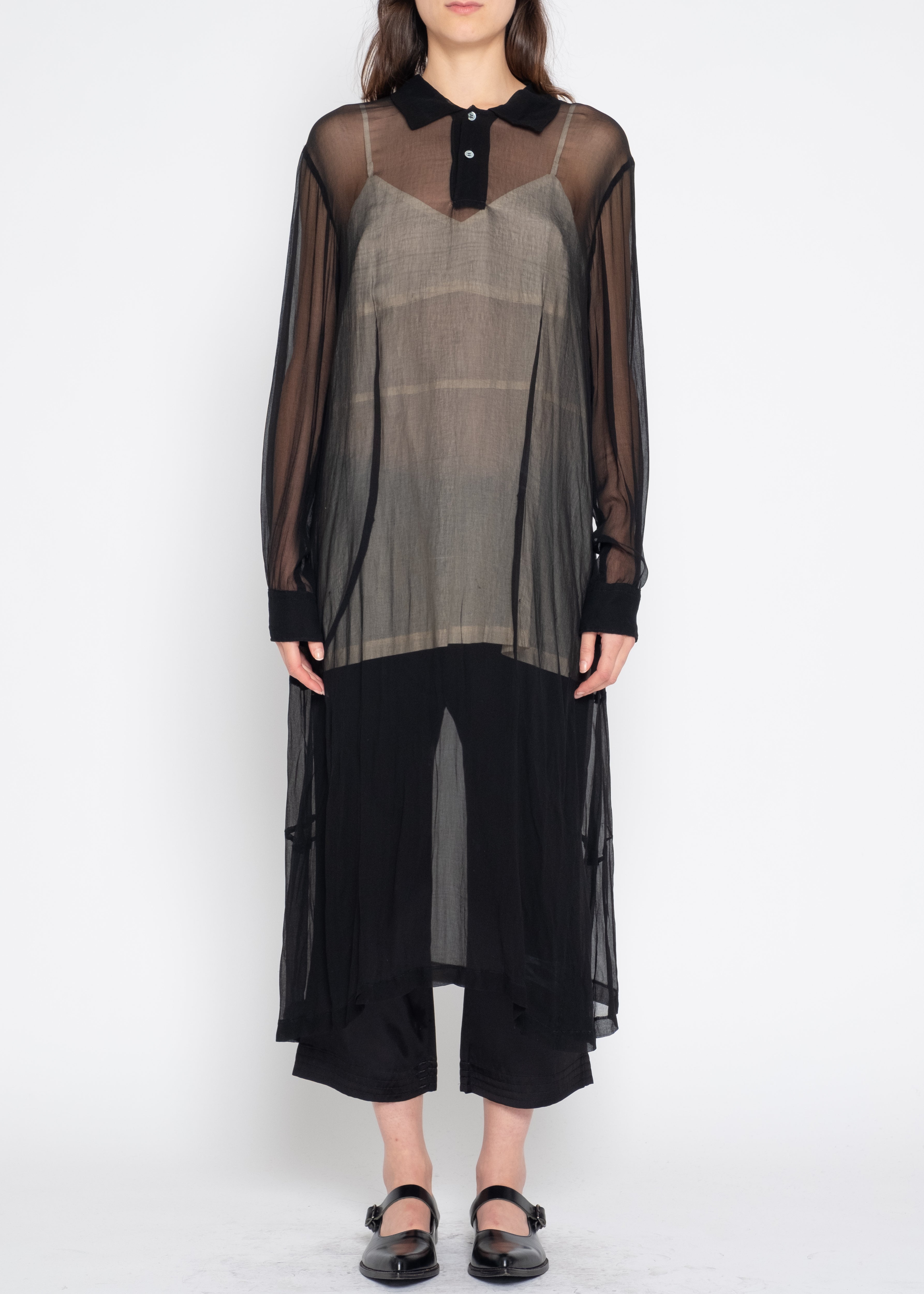 Comme des Garçons Sheer dots Shirt Sheer Polka Dot Shirt in Black | Comme des Garçons Comme des