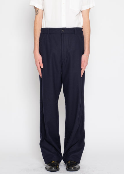 COMME des GARÇONS robe de chambre navy wool trouser