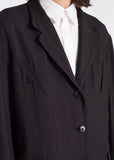 Yohji Yamamoto reversible stand-up collar buttoned jacket