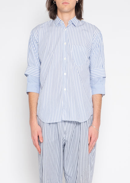 COMME des GARÇONS SHIRT double sleeved striped shirt