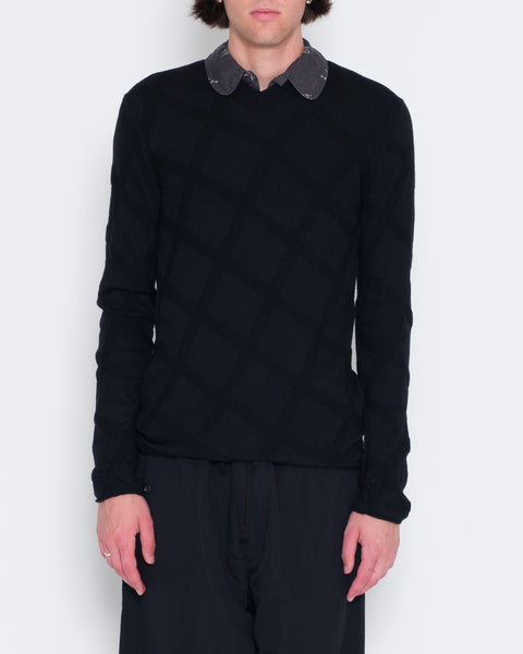 COMME des GARÇONS HOMME PLUS EVERGREEN crisscross knit