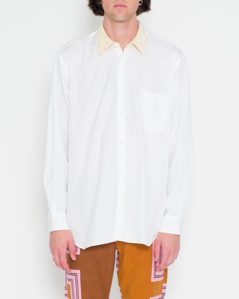 COMME des GARÇONS SHIRT leather collar shirt