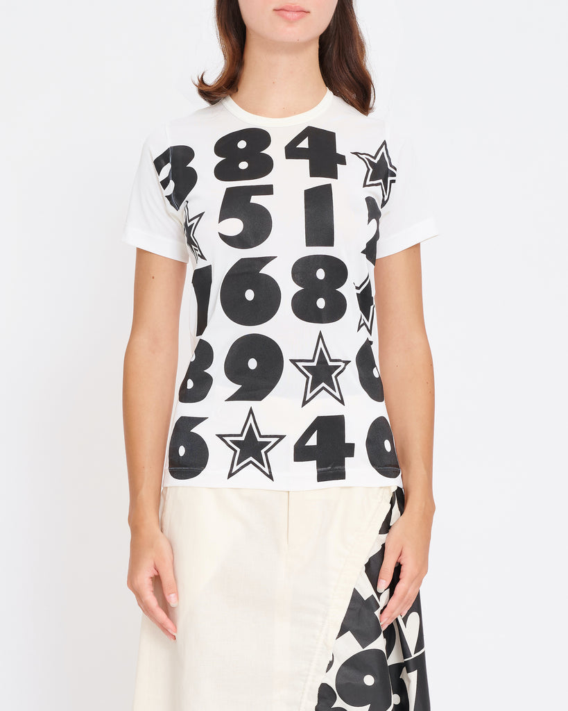 COMME des GARÇONS numbers and stars t-shirt