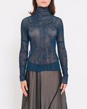 ISSEY MIYAKE sheer crinkle pleat top