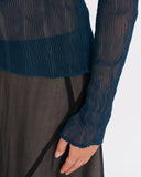 ISSEY MIYAKE sheer crinkle pleat top