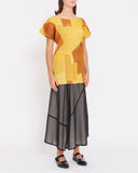 ISSEY MIYAKE abstract print pleated top