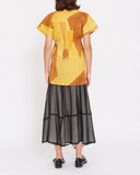ISSEY MIYAKE abstract print pleated top