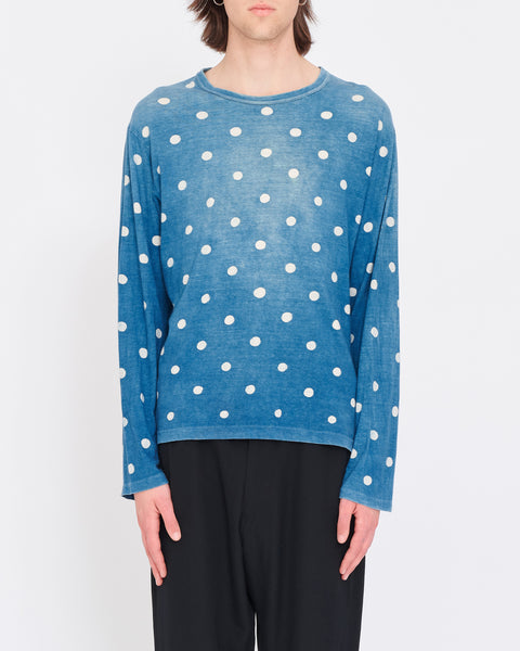 Yohji Yamamoto Pour Homme sun bleached polkadot long-sleeve t-shirt