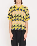 Issey Miyake pleat knit polo shirt