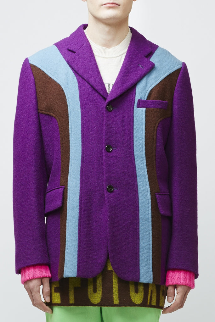 COMME des GARÇONS <br> Purple Blazer With Blue Panels