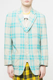 COMME des GARÇONS <br> Blue Plaid Silk Blazer