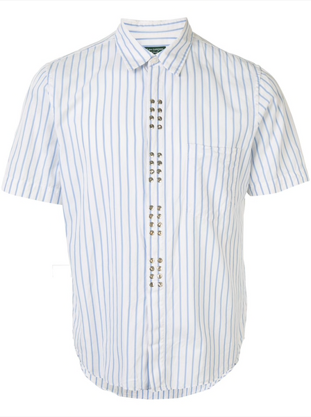 COMME DES GARÇONS striped studded shirt