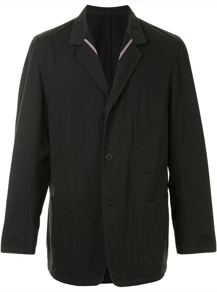 Yohji Yamamoto trim detailing buttoned jacket