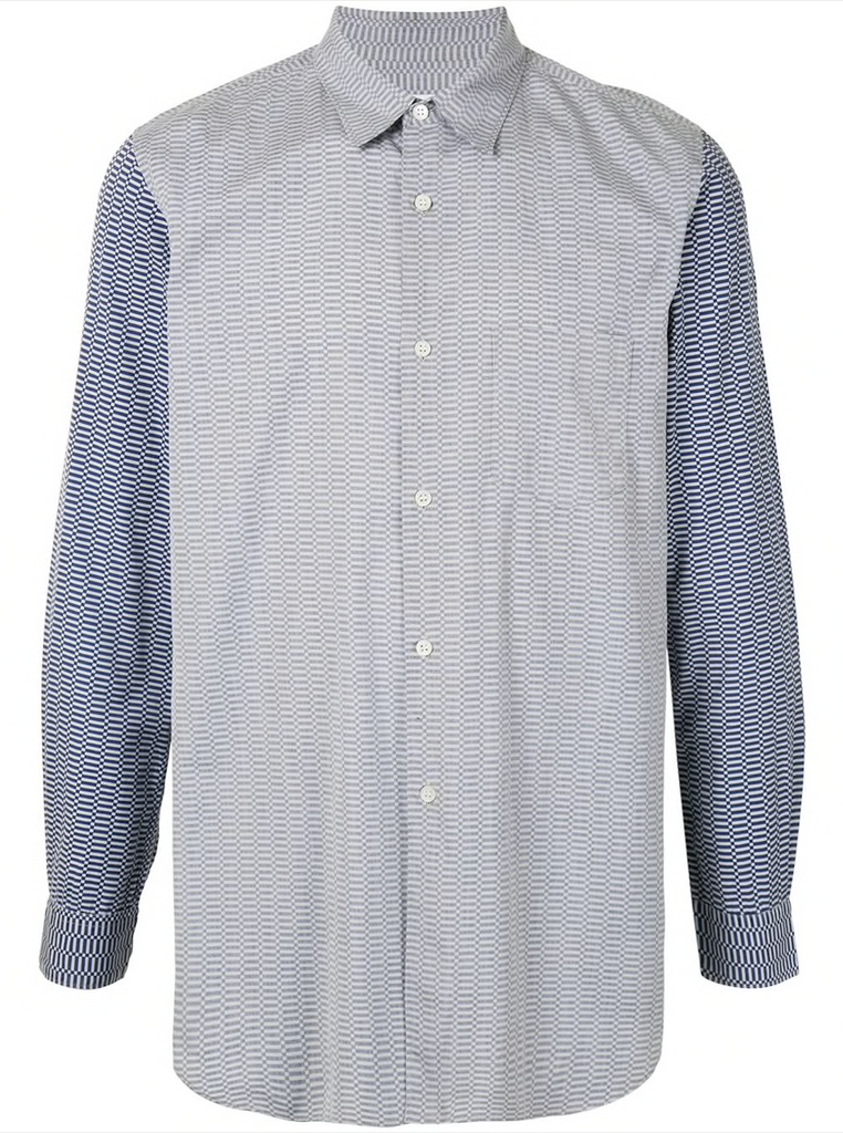 COMME DES GARÇONS warped check print shirt