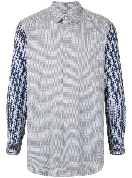 COMME DES GARÇONS warped check print shirt