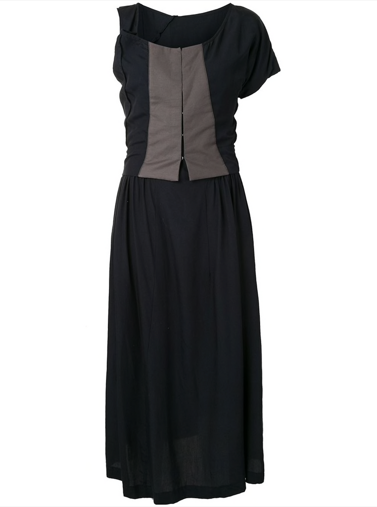COMME DES GARÇONS single-sleeve corset midi dress