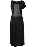 COMME DES GARÇONS single-sleeve corset midi dress
