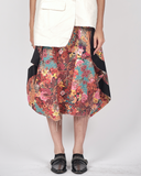 COMME DES GARÇONS floral print abstract drape skirt