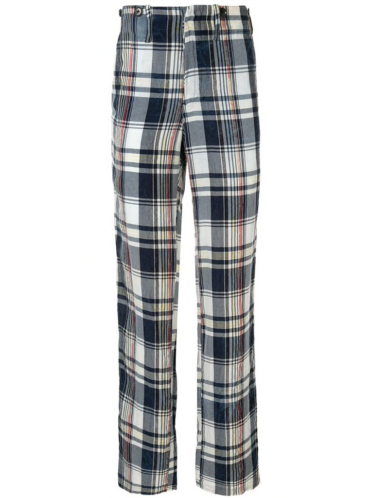 YOHJI YAMAMOTO plaid straight trousers