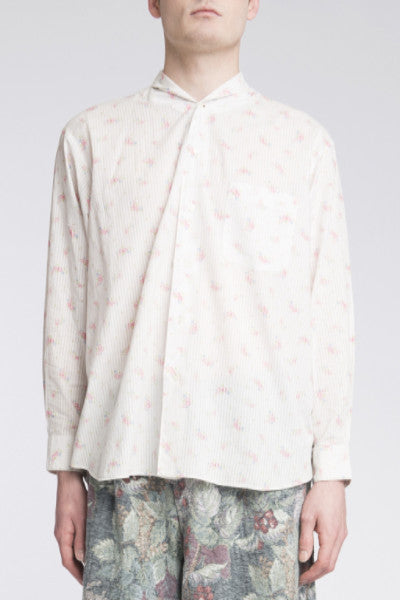 COMME des GARÇONS <br> Pinstripe Floral Shirt