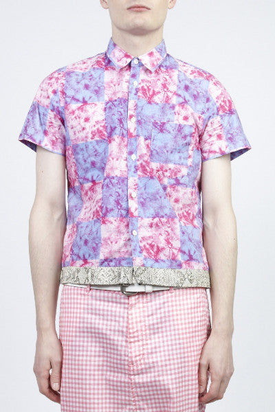 COMME des GARÇONS <br> Tie Dye Checkerboard Shirt