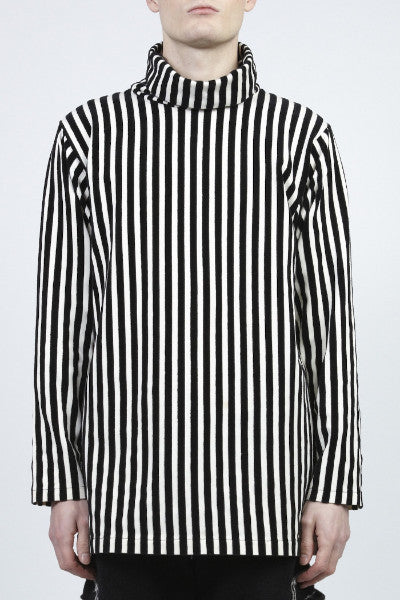 Yohji Yamamoto <br> Striped Velour Turtleneck