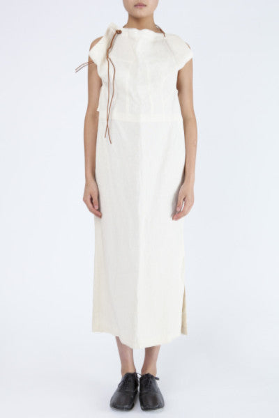 Yohji Yamamoto <br> Linen Knot Tie Dress
