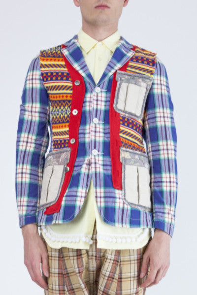 COMME des GARÇONS <br> Plaid Patchwork Blazer