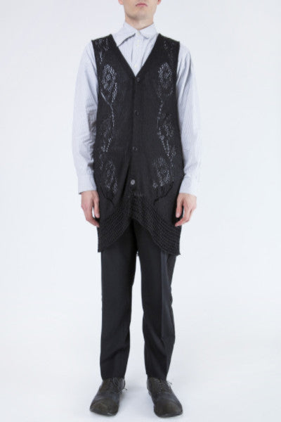 Yohji Yamamoto <br> Long Crochet Knit Vest