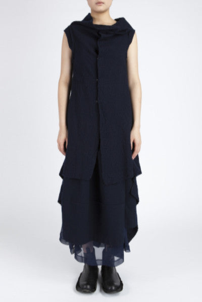 COMME des GARÇONS <br> Sleeveless Boiled Wool Coat