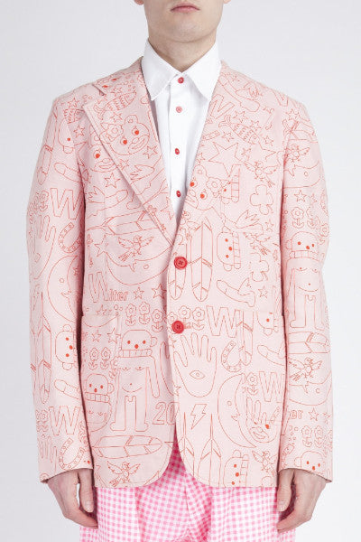 Walter Van Beirendonck <br> Stencil Print Blazer