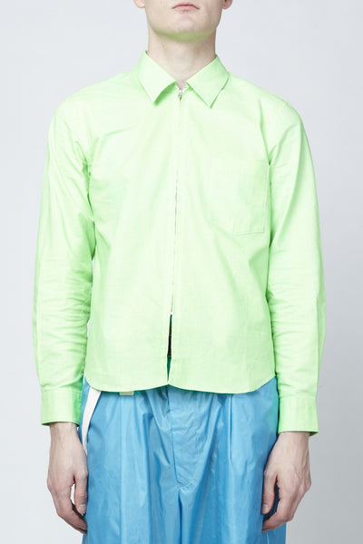 COMME des GARÇONS <br> Neon Green Zip Up Shirt