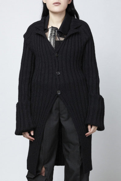 Yohji Yamamoto <br> Ribbed Knit Coat